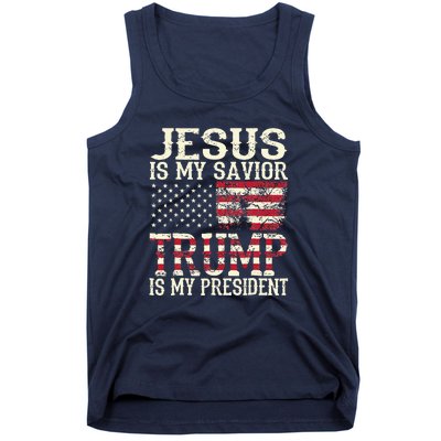 American Flag Tee Jesus Is My Savior Trump Tank Top