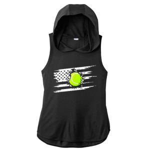 American Flag Tennis Apparel Tennis Ladies PosiCharge Tri-Blend Wicking Draft Hoodie Tank