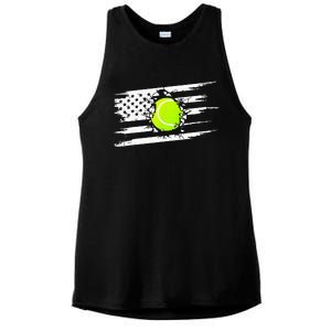 American Flag Tennis Apparel Tennis Ladies PosiCharge Tri-Blend Wicking Tank