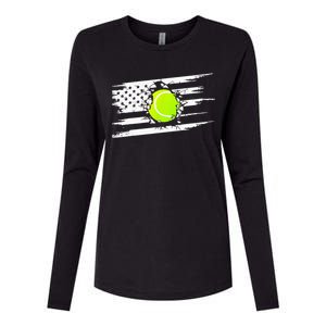 American Flag Tennis Apparel Tennis Womens Cotton Relaxed Long Sleeve T-Shirt