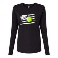 American Flag Tennis Apparel Tennis Womens Cotton Relaxed Long Sleeve T-Shirt