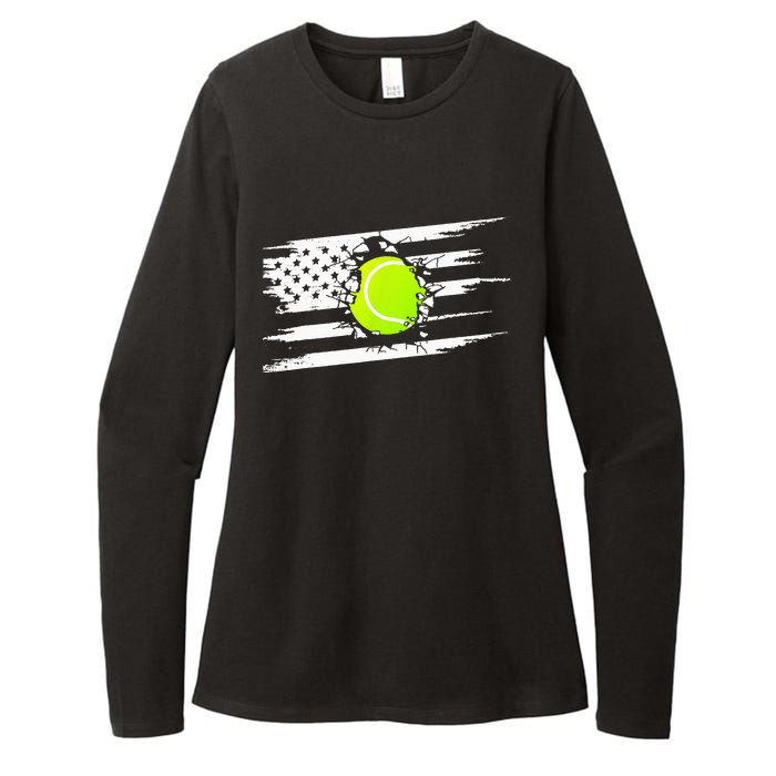 American Flag Tennis Apparel Tennis Womens CVC Long Sleeve Shirt