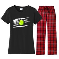 American Flag Tennis Apparel Tennis Women's Flannel Pajama Set