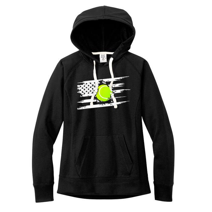 American Flag Tennis Apparel Tennis Women's Fleece Hoodie