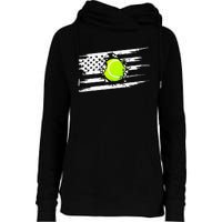 American Flag Tennis Apparel Tennis Womens Funnel Neck Pullover Hood