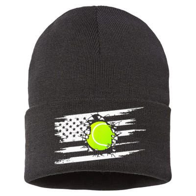 American Flag Tennis Apparel Tennis Sustainable Knit Beanie