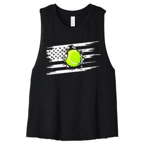 American Flag Tennis Apparel Tennis Women's Racerback Cropped Tank