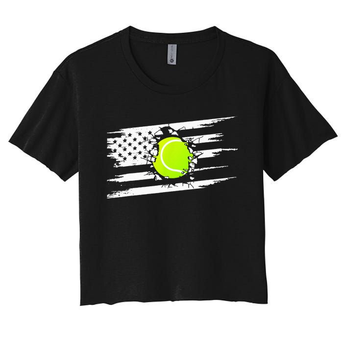 American Flag Tennis Apparel Tennis Women's Crop Top Tee