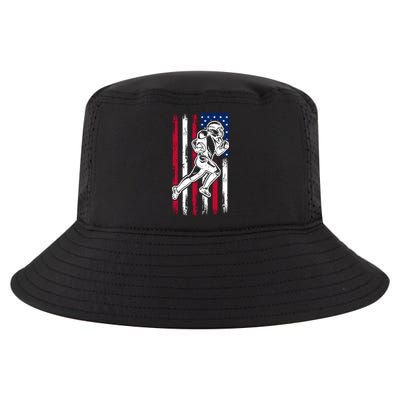 American Football Team Cool Gift Us American Flag Football Gift Cool Comfort Performance Bucket Hat
