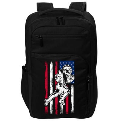 American Football Team Cool Gift Us American Flag Football Gift Impact Tech Backpack