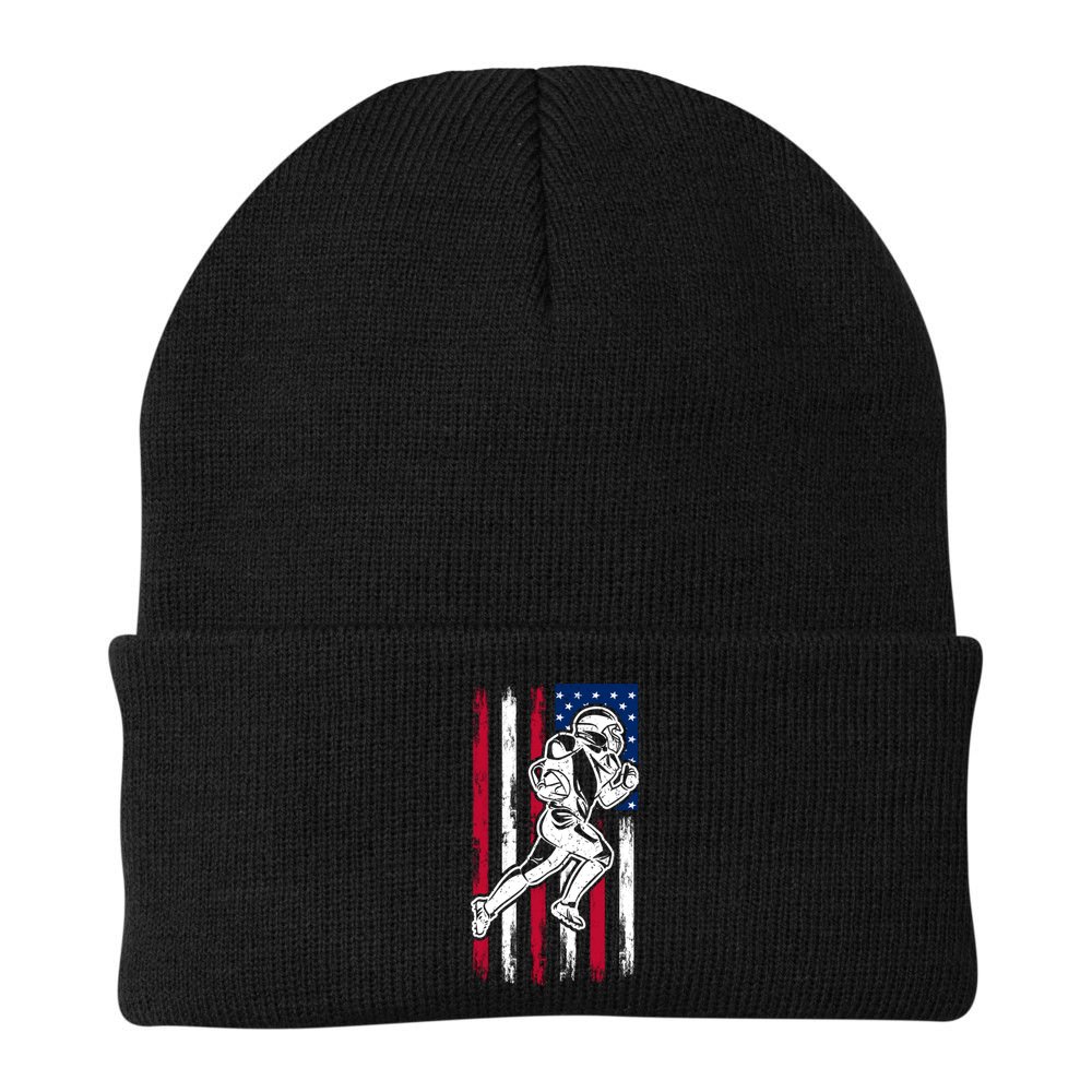 American Football Team Cool Gift Us American Flag Football Gift Beanie