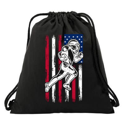 American Football Team Cool Gift Us American Flag Football Gift Drawstring Bag