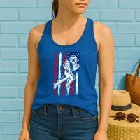 American Football Team Cool Gift Us American Flag Football Gift Womens Tank Top