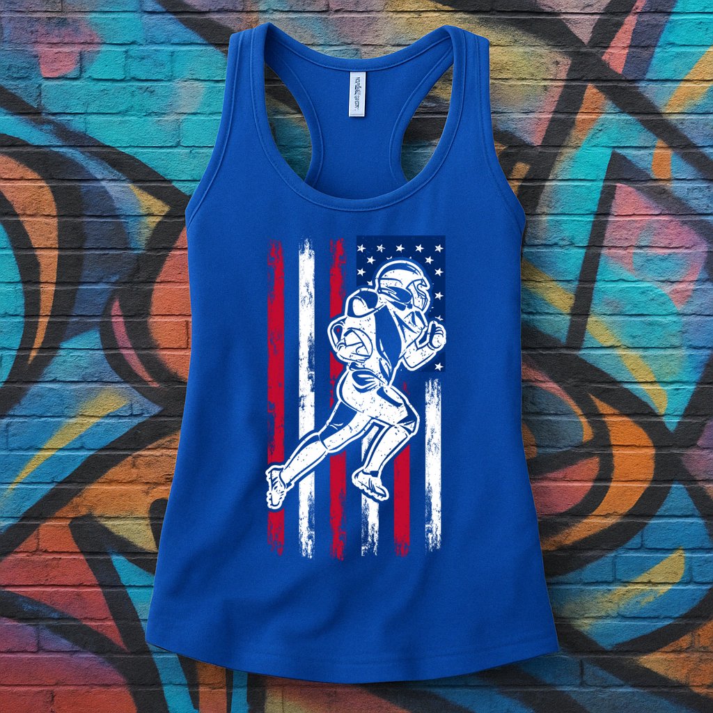 American Football Team Cool Gift Us American Flag Football Gift Womens Tank Top