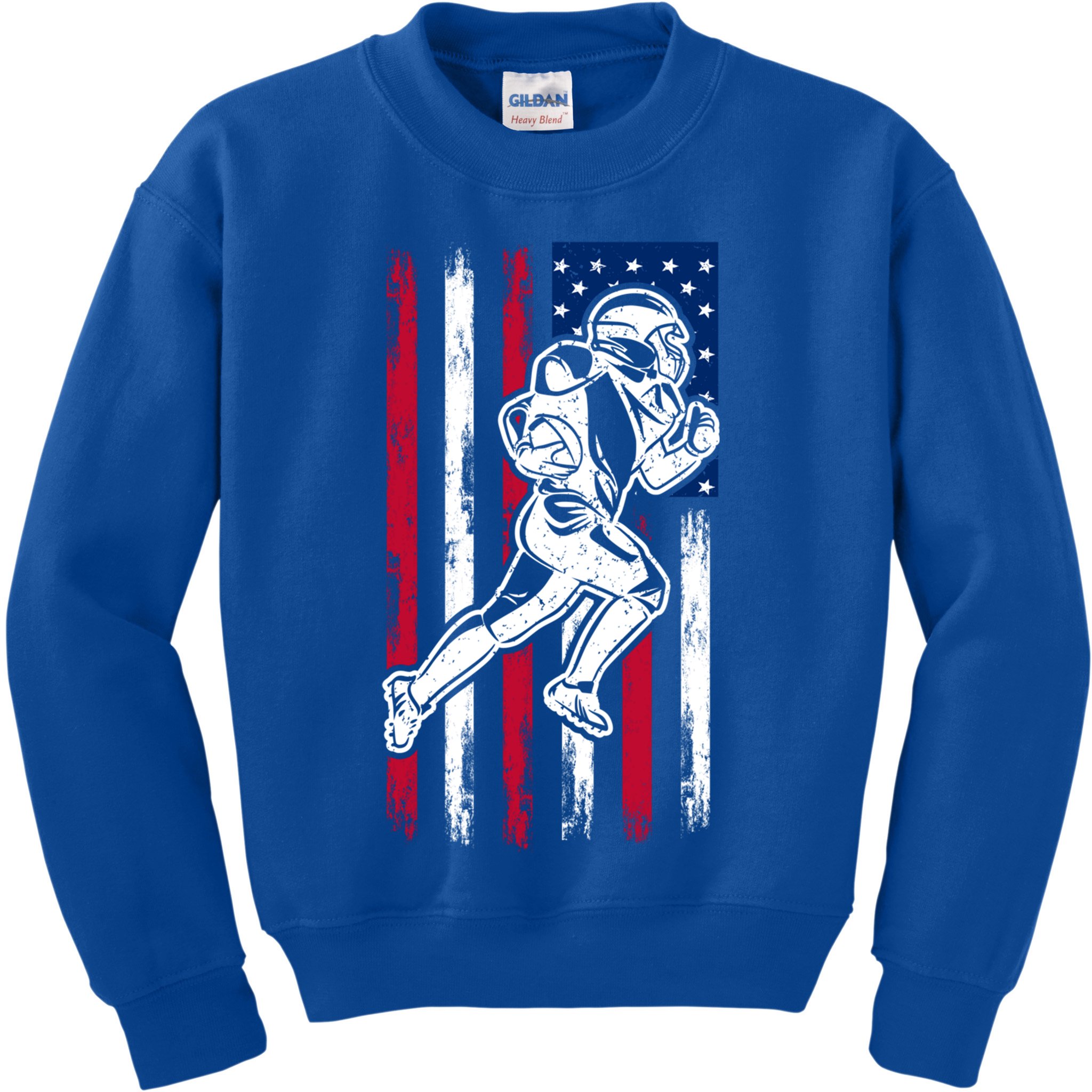 American Football Team Cool Gift Us American Flag Football Gift Kids Sweatshirt