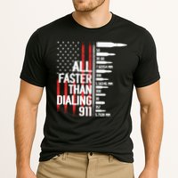 All Faster Than Dialing 911 American Flag Funny Gun Owner Gift Cooling Performance Crew T-Shirt