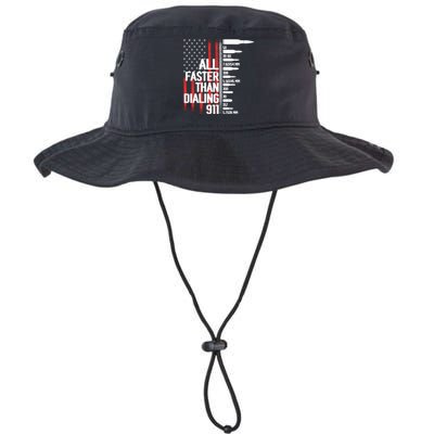 All Faster Than Dialing 911 American Flag Funny Gun Owner Gift Bucket Hat