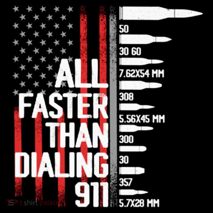 All Faster Than Dialing 911 American Flag Funny Gun Owner Gift Flatbill Hat