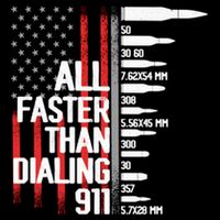 All Faster Than Dialing 911 American Flag Funny Gun Owner Gift Youth Performance Sprint T-Shirt