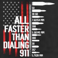 All Faster Than Dialing 911 American Flag Funny Gun Owner Gift Golf Towel