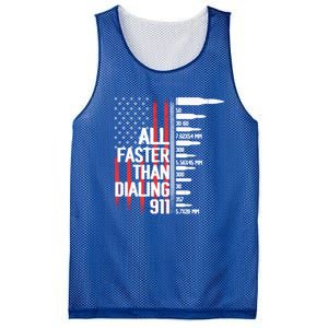 All Faster Than Dialing 911 American Flag Funny Gun Owner Gift Mesh Reversible Basketball Jersey Tank