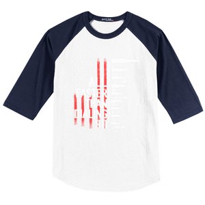 All Faster Than Dialing 911 American Flag Funny Gun Owner Gift Baseball Sleeve Shirt