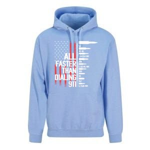 All Faster Than Dialing 911 American Flag Funny Gun Owner Gift Unisex Surf Hoodie