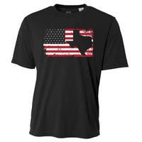 American Flag Texas 4th Of July Vintage Gift Retro Cooling Performance Crew T-Shirt