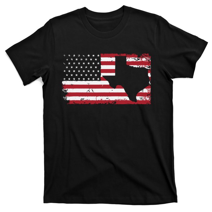 American Flag Texas 4th Of July Vintage Gift Retro T-Shirt