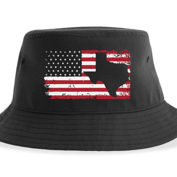 American Flag Texas 4th Of July Vintage Gift Retro Sustainable Bucket Hat