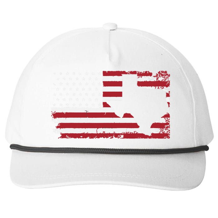 American Flag Texas 4th Of July Vintage Gift Retro Snapback Five-Panel Rope Hat