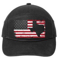 American Flag Texas 4th Of July Vintage Gift Retro 7-Panel Snapback Hat