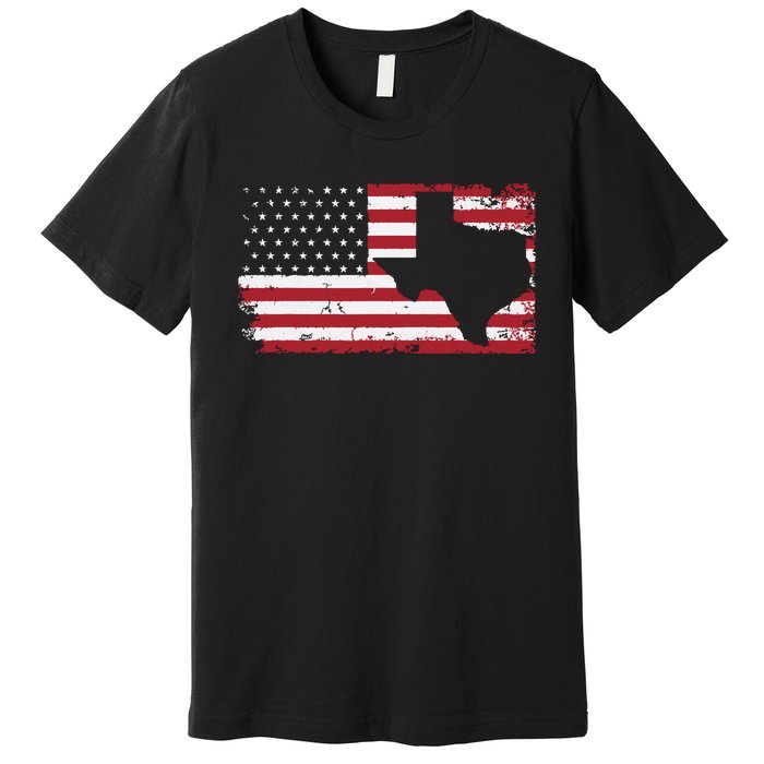 American Flag Texas 4th Of July Vintage Gift Retro Premium T-Shirt