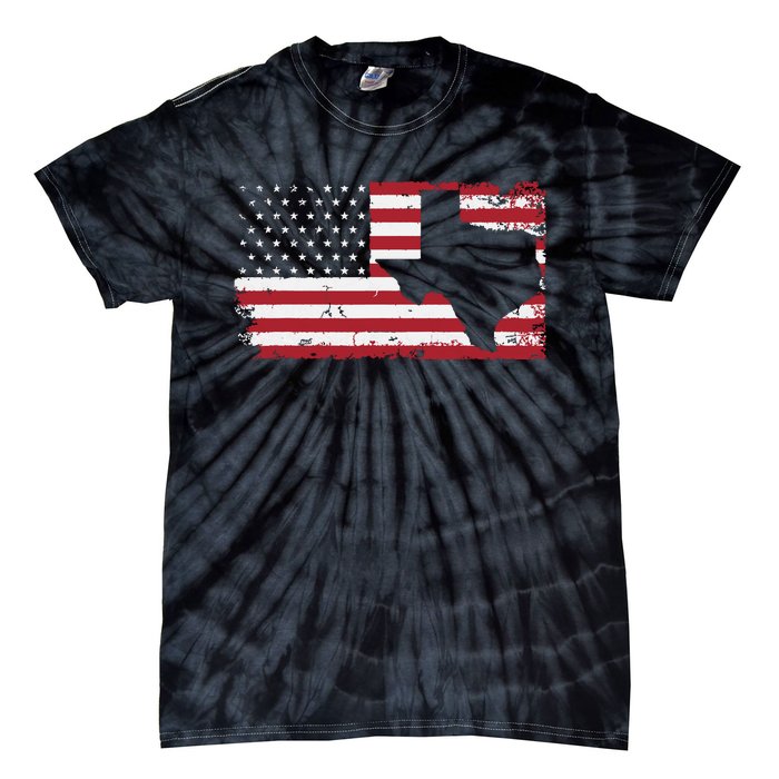 American Flag Texas 4th Of July Vintage Gift Retro Tie-Dye T-Shirt