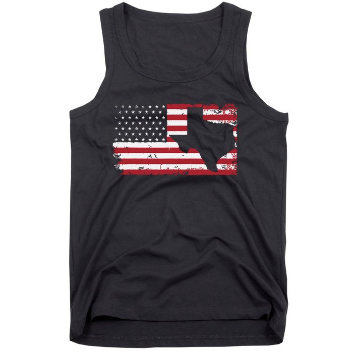 American Flag Texas 4th Of July Vintage Gift Retro Tank Top