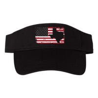 American Flag Texas 4th Of July Vintage Gift Retro Valucap Bio-Washed Visor