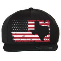 American Flag Texas 4th Of July Vintage Gift Retro Wool Snapback Cap