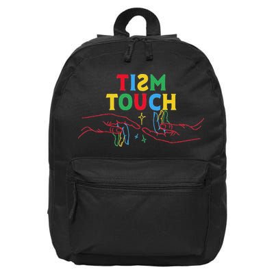 Autism Funny Tism Touch Autistic Meme Autism Awareness 16 in Basic Backpack