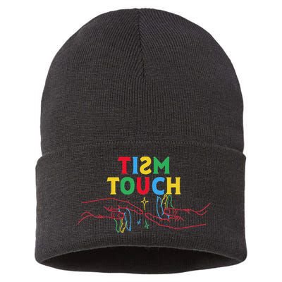 Autism Funny Tism Touch Autistic Meme Autism Awareness Sustainable Knit Beanie