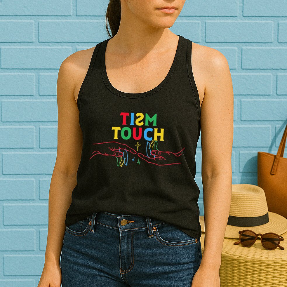 Autism Funny Tism Touch Autistic Meme Autism Awareness Womens Tank Top