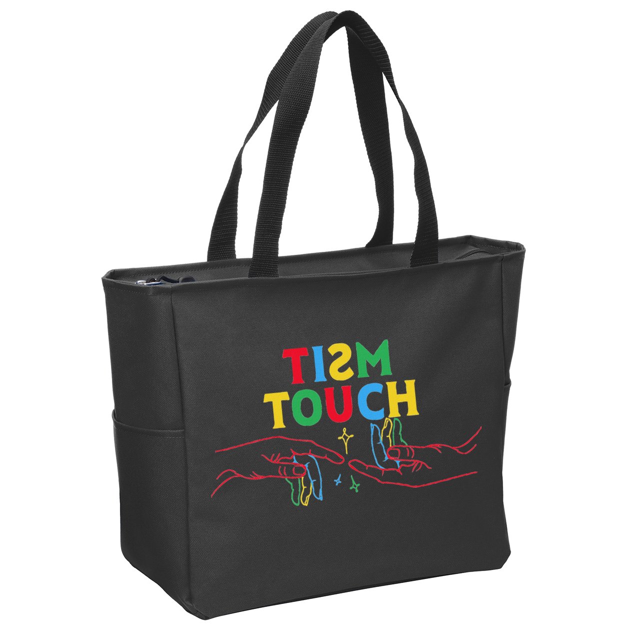 Autism Funny Tism Touch Autistic Meme Autism Awareness Zip Tote Bag
