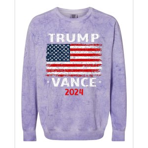 America Flag Trump Vance 2024 Vp Vice President Colorblast Crewneck Sweatshirt