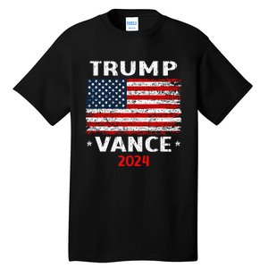 America Flag Trump Vance 2024 Vp Vice President Tall T-Shirt