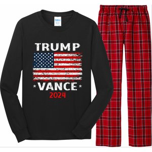 America Flag Trump Vance 2024 Vp Vice President Long Sleeve Pajama Set