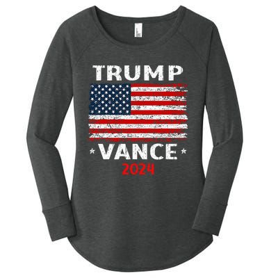 America Flag Trump Vance 2024 Vp Vice President Women's Perfect Tri Tunic Long Sleeve Shirt