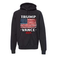 America Flag Trump Vance 2024 Vp Vice President Premium Hoodie