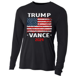 America Flag Trump Vance 2024 Vp Vice President Cooling Performance Long Sleeve Crew