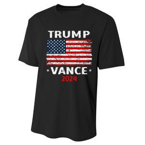 America Flag Trump Vance 2024 Vp Vice President Performance Sprint T-Shirt