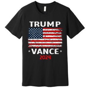 America Flag Trump Vance 2024 Vp Vice President Premium T-Shirt