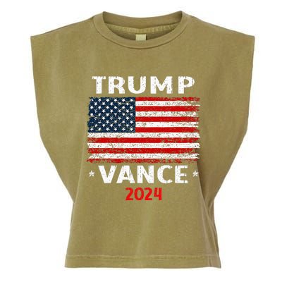 America Flag Trump Vance 2024 Vp Vice President Garment-Dyed Women's Muscle Tee